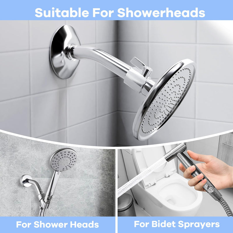 Shower Head Shut Off Valve, 1/2" NPT Water Flow Control Valve, 304 Lead-Free Stainless Steel Mini Ball Valve with Handle Lever, Shower Head Valve for Handheld Shower Head（2 Packs） 2PCS Shower Valve