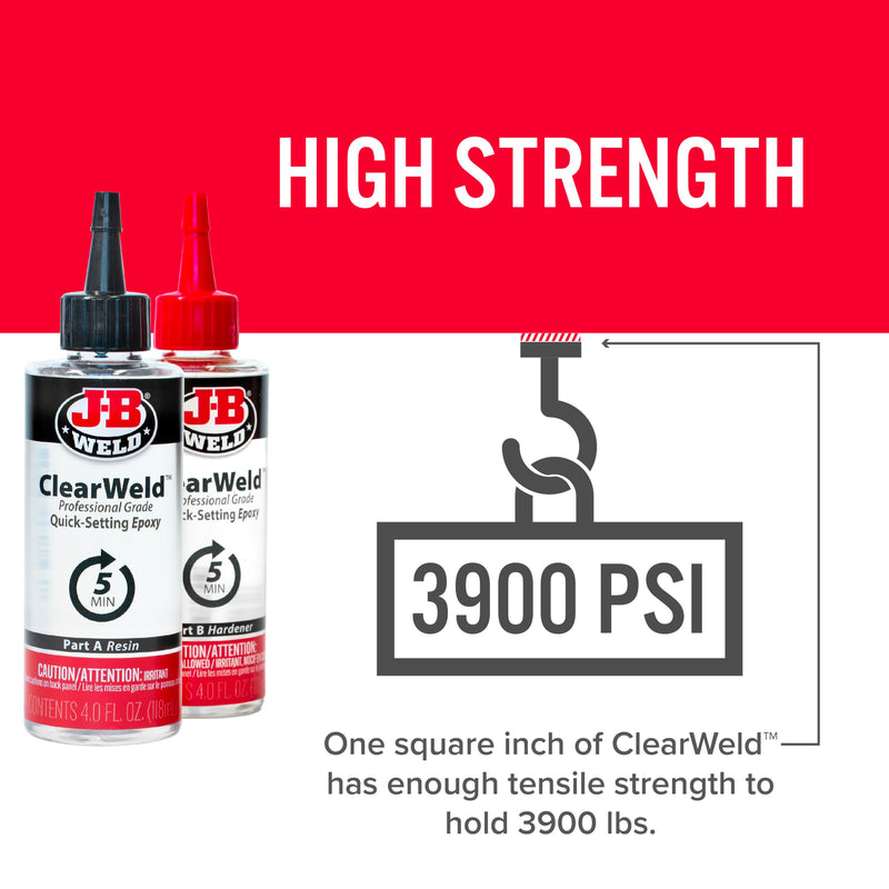 J-B Weld Pro Size ClearWeld 5 Minute Set Epoxy