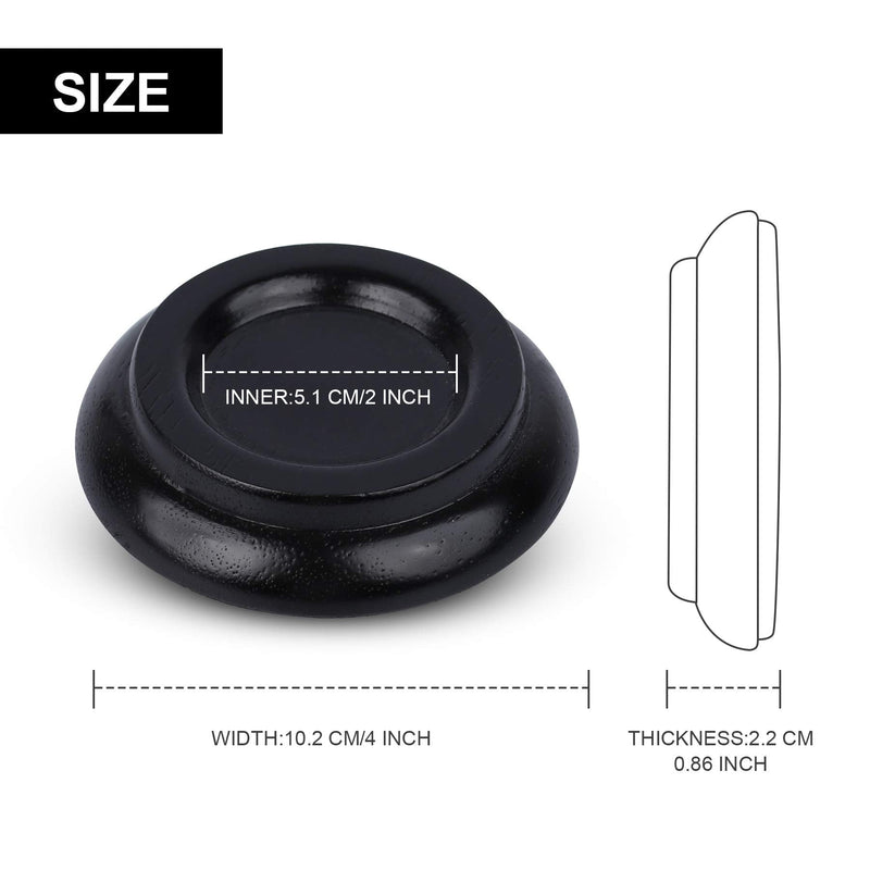 NUEVEN Solid Wood Piano Caster Piano Leg Floor Protectors 4-Pack Upright Piano Caster Cups with Non-Slip & Anti-Noise Foam (Black) Black