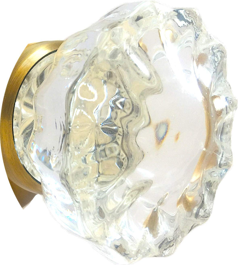 Rousso's Reproductions Crystal Glass Door Knob-Dummy/French Surface Mount is a Sparkling Antique Replica (Polished Brass Hardware)