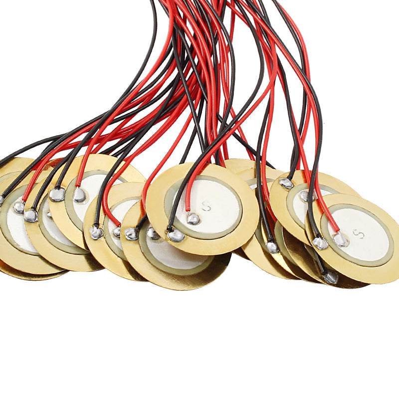 20Pcs 20mm Piezo Discs with 3.81" Leads Mic Drum Trigger Acoustic Pickup CBG Guitar Piezo Amplifiers Discs Transducer