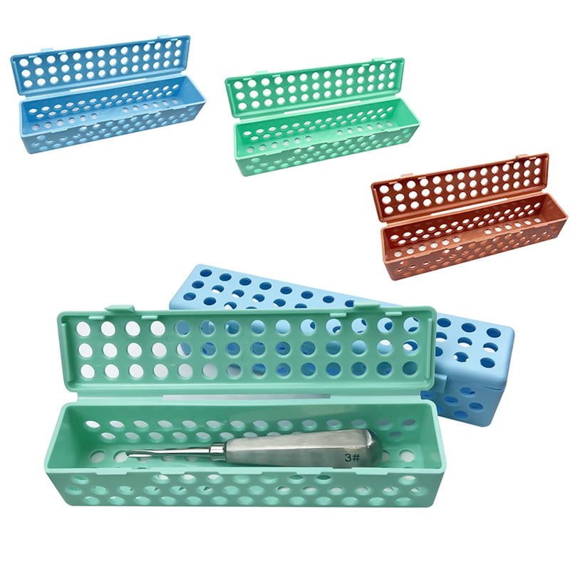 Dental Instrument Sterilizat Case, YOUYA DENTAL Plastic Autoclavale Cassette Case Medical Surgical Instrument Dental Forceps Spatulas Disinfection Container Tray Autoclavable Cassette Case -Green Green