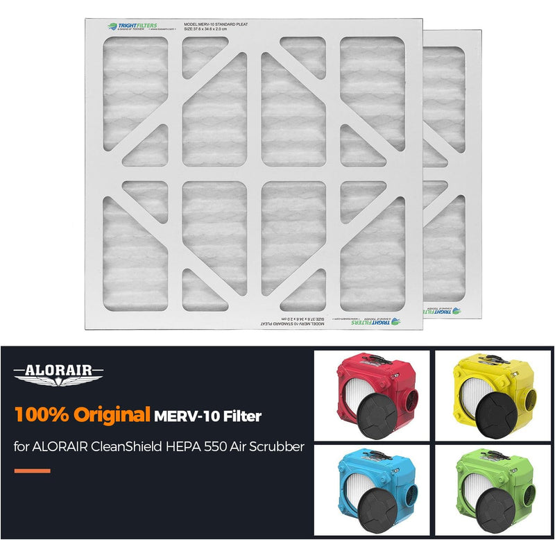 ALORAIR MERV-10 Filter Replacement Set for CleanShield HEPA 550 Air Scrubber (Pack of 2)