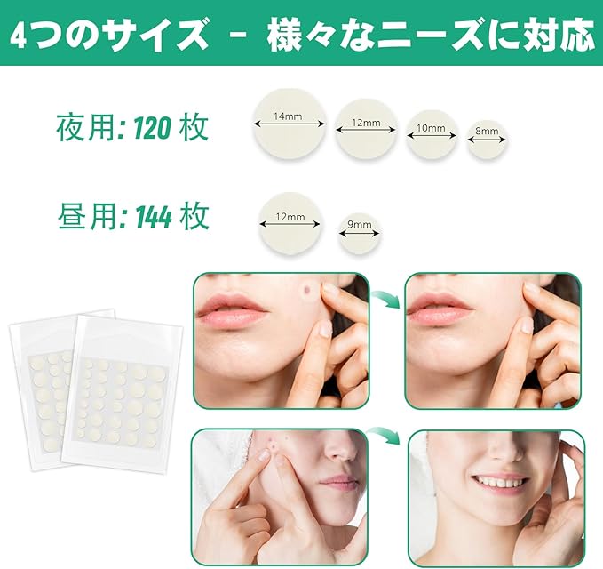 Spot Patch, Thin, 264/528 Sheets, Sensitive Skin, Rough Skin Care, Pimple Patch, Large Capacity, Cica Pack, Day and Night Use (264) - NewNest Australia