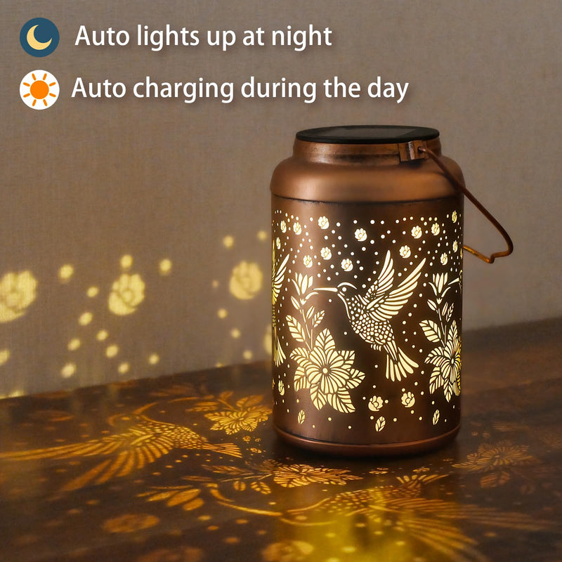 Hummingbird Solar Lanterns Outdoor Waterproof Hanging Solar Lights, Birthday Gifts for Women, Men, Mom, Mothers Day Gifts, Garden Decor for Outside, Patio, Outdoor, Yard, Lawn, Balcony Hummingbird 1PC