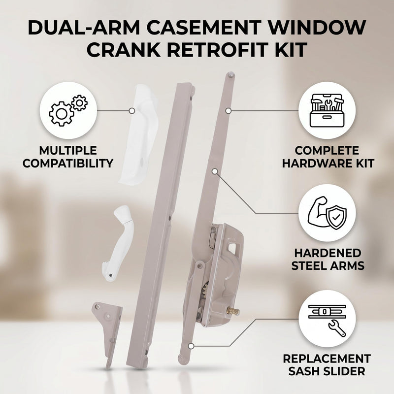 Eujgoov Casement Window Operator Right Hand Dual Arm for Maxim 50