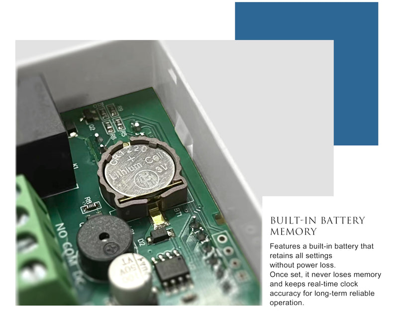 Blütezeit Smart Timer Relay – Programmable DC 5–30V Time Delay Module with LED Display, 0–9999 Cycles for Automatic Sliding & Swing Gate Openers Smart Timer Module