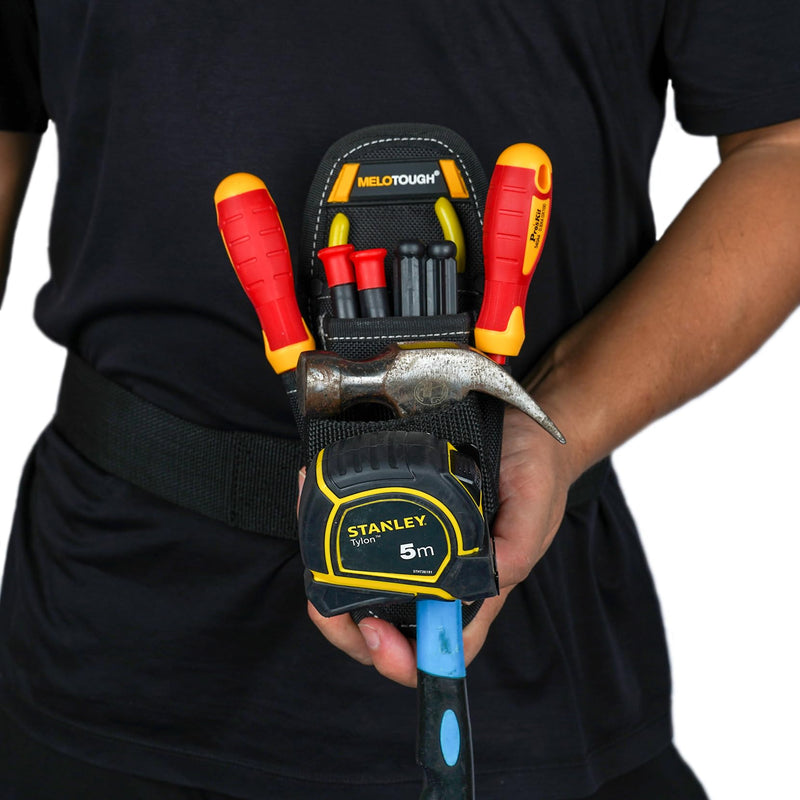 Small Tool Pouch with Belt Clip,Small Tool Holder Pouch, Min Work Organizer Tool Holster and Knife Holder 5 pockets