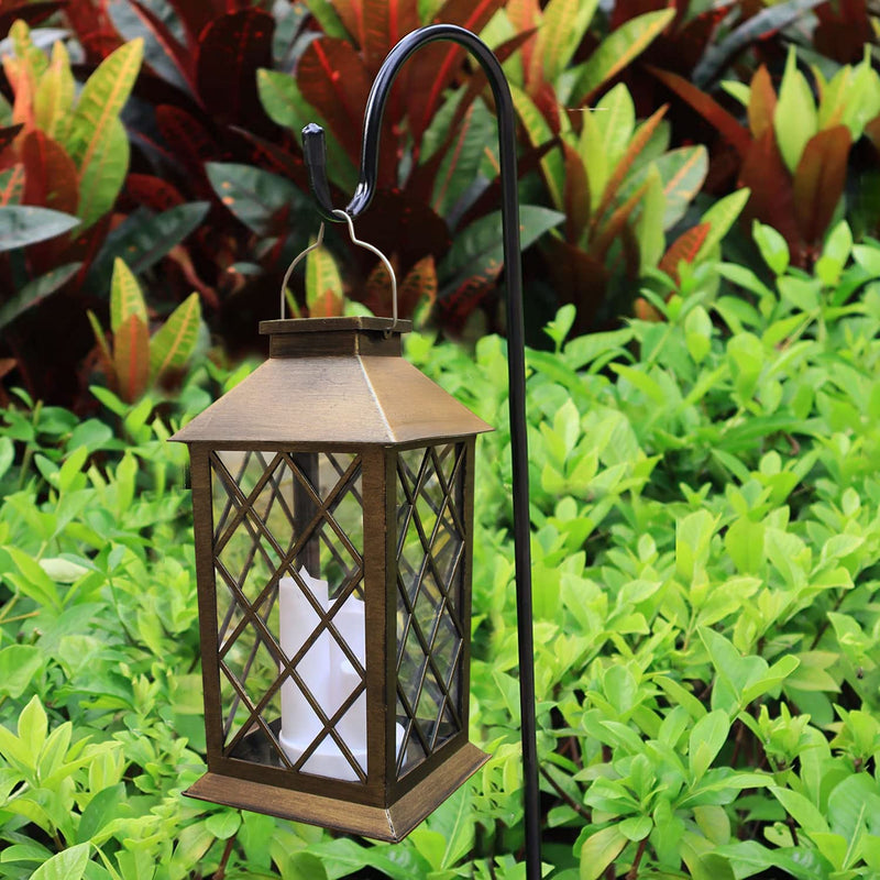 Solar Lantern Outdoor,Garden Hanging Lantern- PVC Waterproof 3 LED Flickering Flameless Candle Decorative Lights for Table,Outdoor,Party(1 Pack) 1 pack solar lanterns