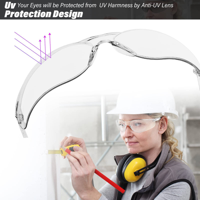 Safety Glasses ANSI Z87.1 Scratch Resistant Glasses for Women Man Lab Goggles Eye Protection 118-10 Clear 1