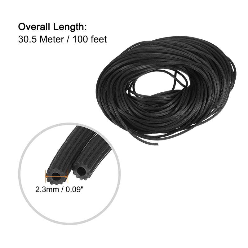 uxcell Screen Spline, 0.09"x100FT Round Window Screen Repair Retainer Spline for Door Window Screens Replacement, Black 0.09" x 100ft