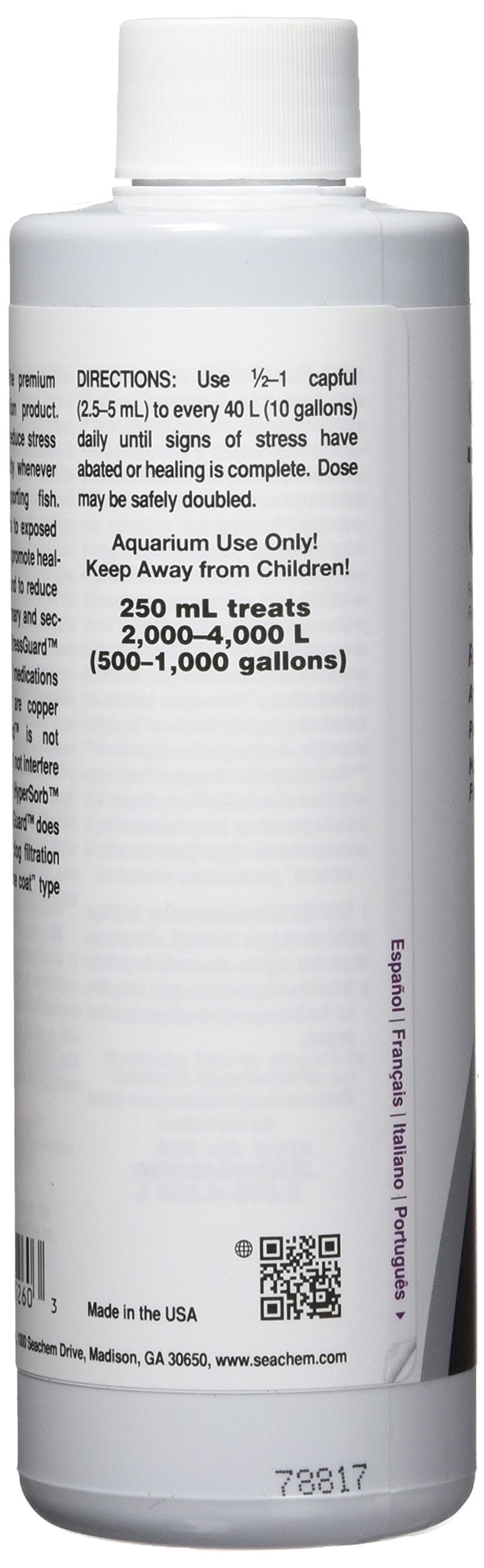 Seachem StressGuard Slime Coat Protection - Stress and Toxic Ammonia Reducer 250 ml