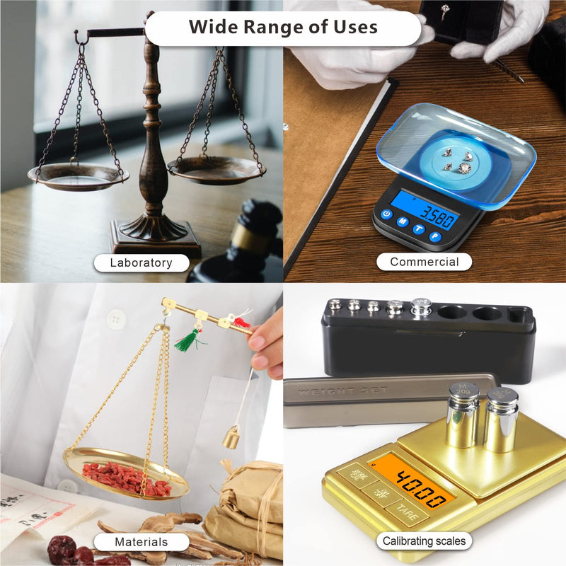 Calibration Weights Set, 7pcs 1-60g Calibration Gram Scale Weights Kit, Small Test Weight for Scales Digital Weight Grams, Includes: 1g*1, 2g*2, 5g*1,10g*1, 20g*2,1 Piece Tweezers