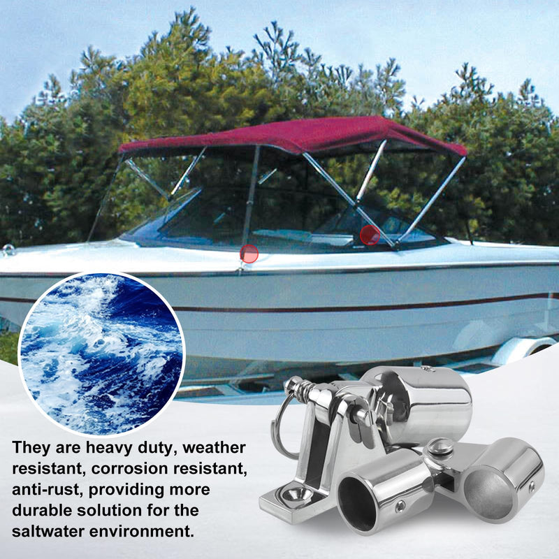 Bimini Top Hardware, 316 Stainless Steel Boat Fittings, Fits 7/8" & 1" OD Tubing, Heavy Duty Canopy Parts, 12 Pieces 1 Inch