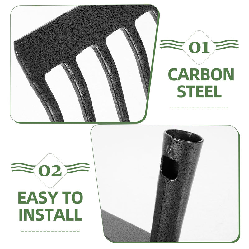 14 Teeth Replacement Rake Head for Garden Cleaning and Soil Loosening Durable Carbon Steel Leaf Rake Tool Accessory Without Handle 13.38 X 3.14 X 3.14 Inches Style