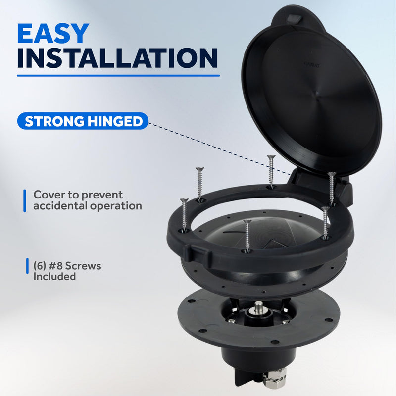 Five Oceans Marine Anchor Windlass Deck Foot Switch Heavy Duty Covered, Black 4 inches 2 Pack