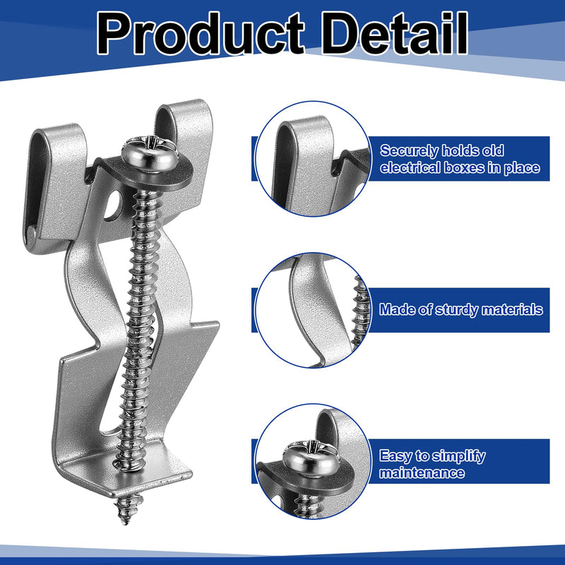 Shimeyao 25 Pcs Old Work Switch Box Supports, F Clips for Electrical Box Repair, Ideal for Old Work Boxes Installation & Electrical Boxes Retrofits