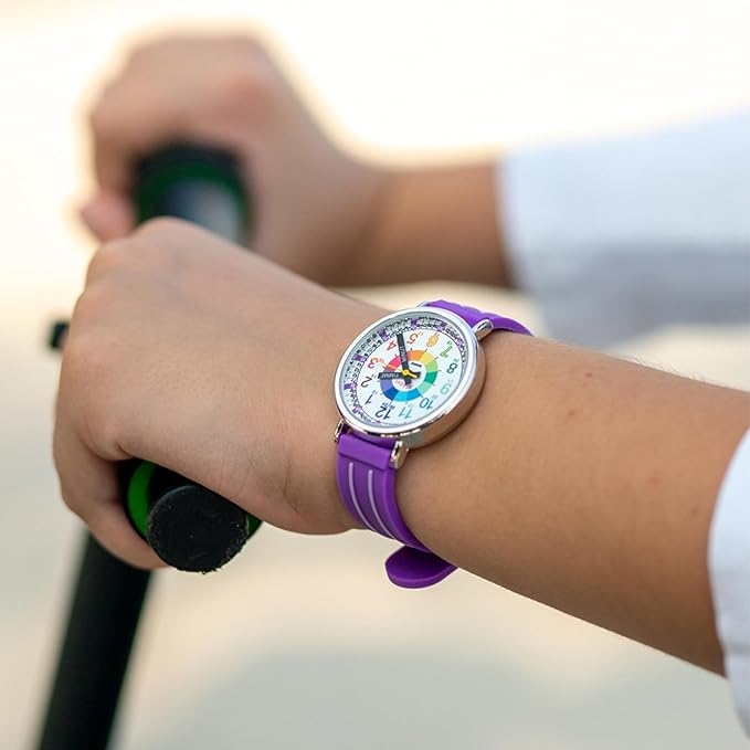 Kiddus English Educational Watch, Children's Educational Watch, From Spain, Overseas Hit, Analog, Quartz, Waterproof, Progress Celebration, Graduation Gift, Stylish, Kids, Boys, Girls, purple - NewNest Australia
