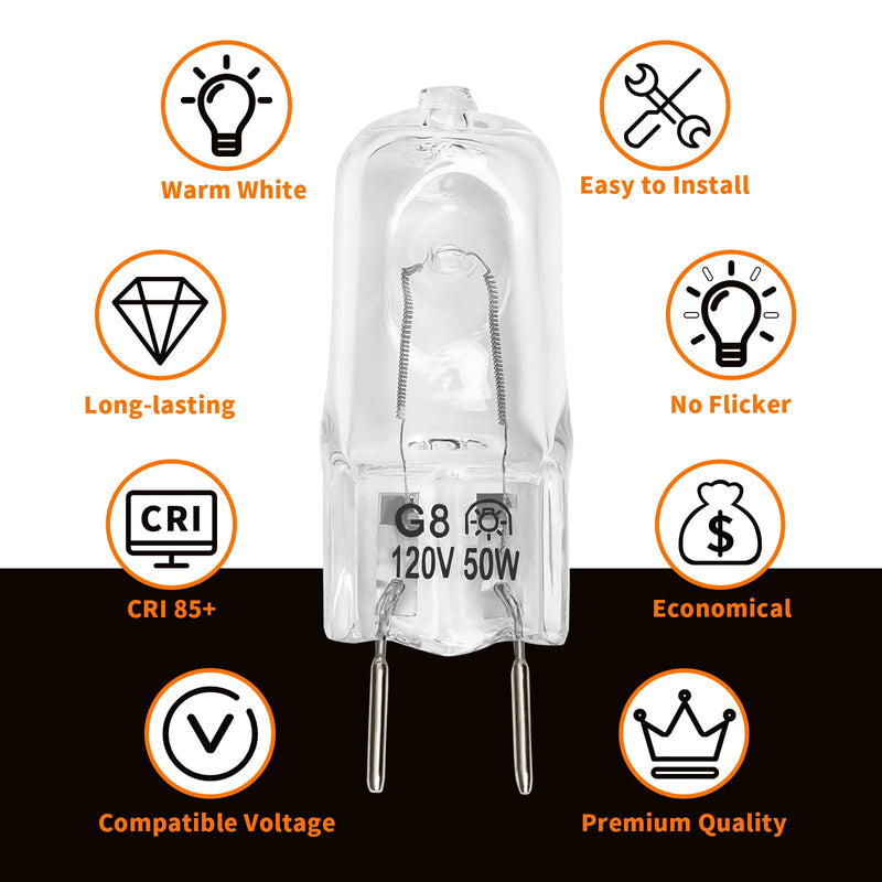 Belleone Light Bulb Fit for GE Microwave Oven - 120V 50W Halogen Light Bulb Lamp Compatible with GE Over The Range Microwave Hood, Kitchen Over Stove Light Surface, Replaces WB08X10057 WB08X10051