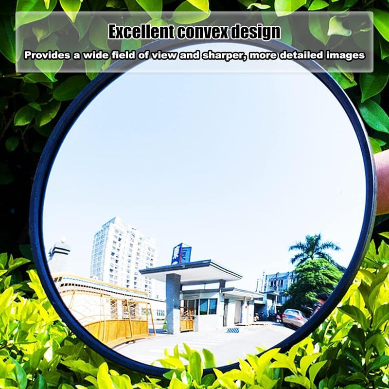 8 Inch Convex Mirror Outdoor with Adjustable Wall Fixing Bracket,Driveway Mirror,Blindspot Traffic Mirror for Driveway Garage Park Outdoor Wide Angle View Curved Security Blind Spot Mirrors 8"L x 8"W