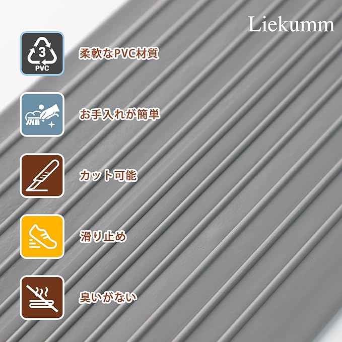 LIEKUMM Height 0.8 inches (2 cm) x Width 35.8 inches (90.5 cm) Step Ramp Threshold Ramp for Cleaning Robots Indoor and Outdoor Use Step Elimination PVC Material Load Capacity 1766.3 lbs (800 kg) - NewNest Australia