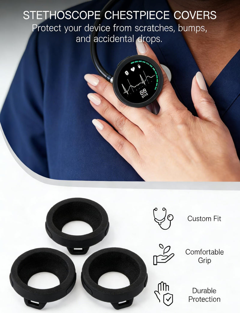 Multi Functional Protection kit Compatible with EKO CORE 500 Digital Stethoscope Stethoscope，3 Silicone Protective Cover– Professional Protection of Digital Stethoscope