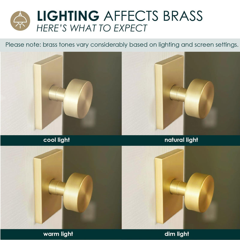 Mega Handles SUANA Privacy Door Knob for Hallway, Closet and Bathroom, Reversible Heavy Duty Design Door Knobs, Fits All Standard Door Sizes Screws Included - Satin Brass (1 Pack) 1 Pack