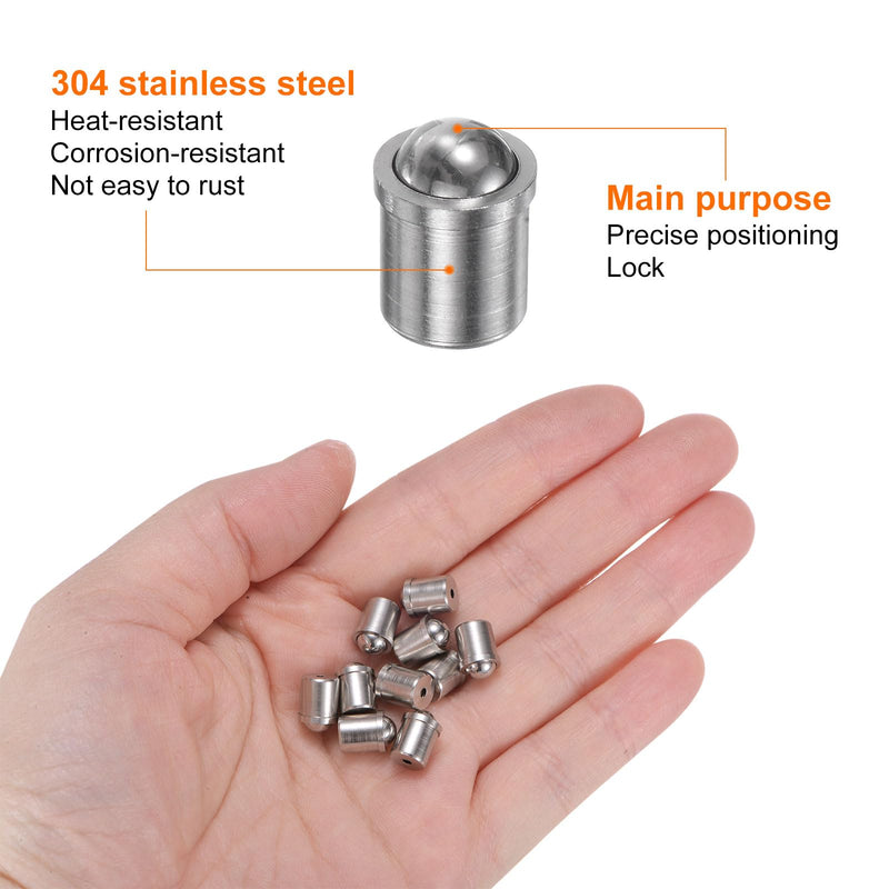 HARFINGTON 10pcs Ball Point Spring Plungers 6x7mm 304 Stainless Steel Precision Positioning Beads Ball Spring Plungers Ball Catch Latch for Door Cupboard Mechanical Devices Clamps Furniture