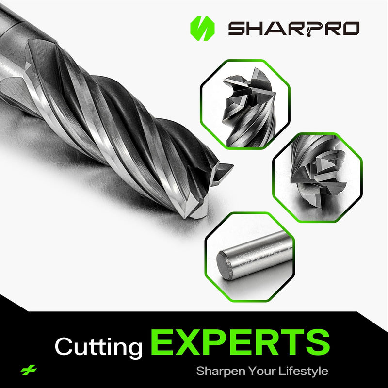 SHAPPRO 5/16 Inch Shank Carbide Square End Mill, 4 Flute CNC Milling Bits, Heat-Resistant Metal Cutting Bits Suitable Alloy Steel, Stainless Steel, Various Cast Iron 5/16 in 1
