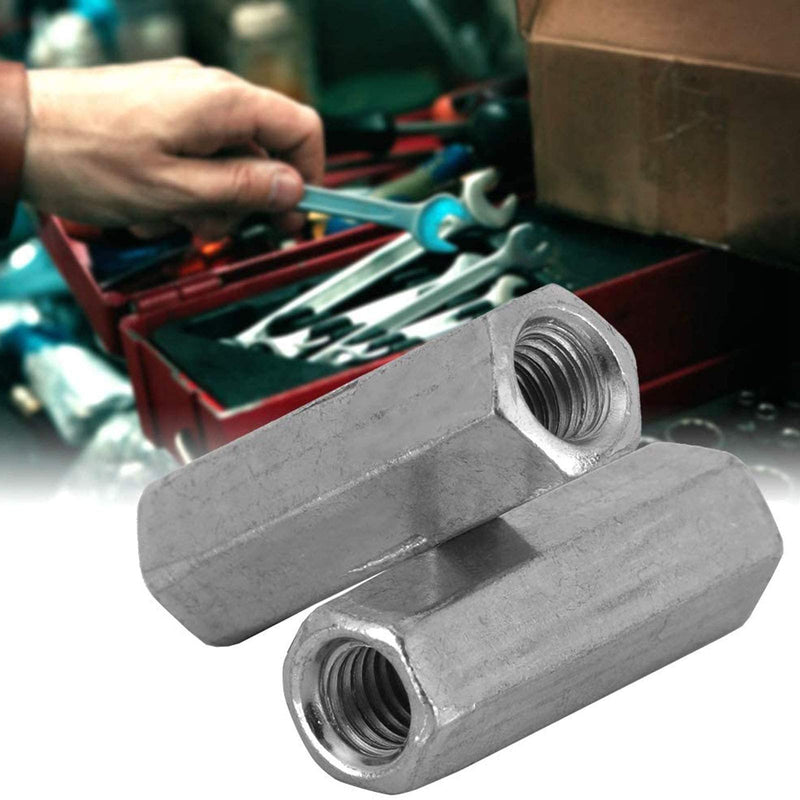 10 Pcs M6 x 1 x 18mm Long Rod Coupling Hex Nut Connector Zinc Plated Joint Nut Industrial Construction Fasteners M6x1x18mm(Hex)