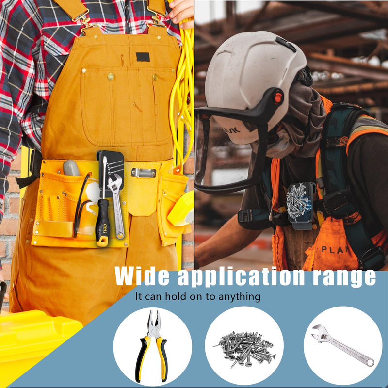 Magnetic Tool Holder Super Strong Tool Holster, Magnet Belt Clip Neodymium Magnet Leather Sleeve for Screws, Hammers, Sockets, Pliers, Drills, Wrenches Magnetic Tools and Hardware 2 Pcs