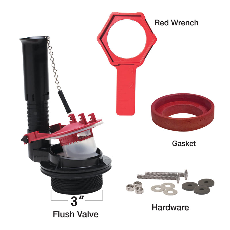 Fluidmaster K-540A-015 Universal 3-Inch Toilet Flush Valve Repair Kit with Toilet Tool Multicolor No Size