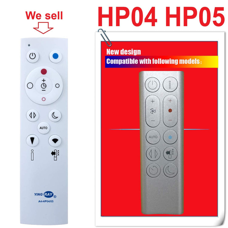 (A4-HP04/05) Replacement Remote Control for Dyson Pure Hot+Cool HP04 HP05 (Air Purifier Heater and Fan)