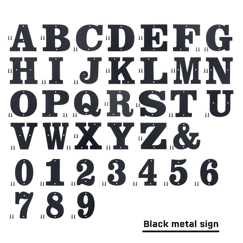 5 Inch Metal Modern House Numbers, House Address Letters and Numbers for Outside Signs - Metal Letters Door Numbers Signage Street Address Plaque for Garden Door Mailbox Decor (Letter A) 5 Inch Black A