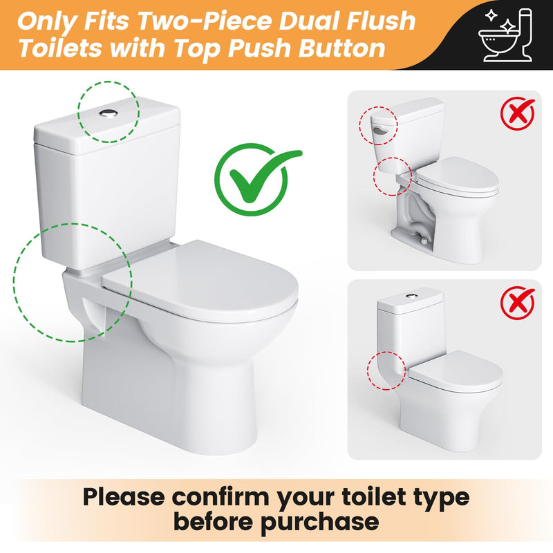 3-Inch Dual Flush Valve Replacement Kit for 2-Piece Toilets, Universal Toilet Flusher Replacement Kit with Gasket, Compatible with Glacier Bay, Kohler, American Standard, and Toto 3 Inch