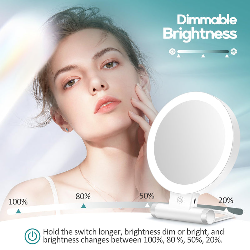 B Beauty Planet Magnifying Mirror with Light 30X, Double-Sided 1X/ 30X Magnifying Makeup Mirror with Tweezer, 2000mAh 3 Colour Modes with Adjustable Brightness,Foldable Travel Mirror(9" L x 7" W) White
