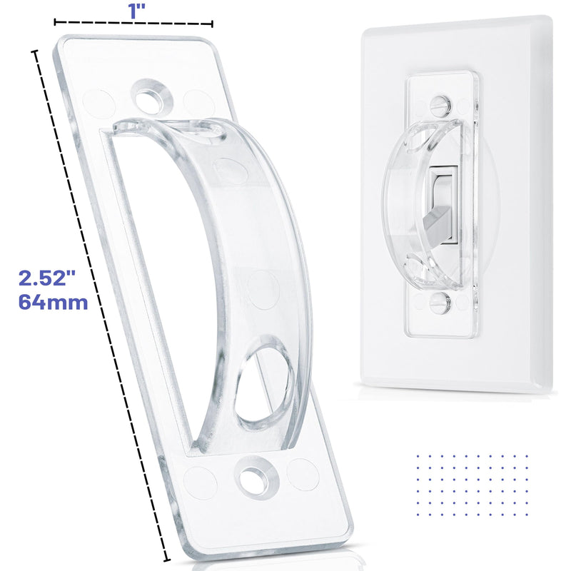 Bates- Light Switch Guard Cover, 6 Pack, Clear, Toggle Switch Cover, Light Switch Blocker, Light Switch Cover Child Proof Light Switch Cover Guard, Lightswitch Cover, Toggle Switch Guard