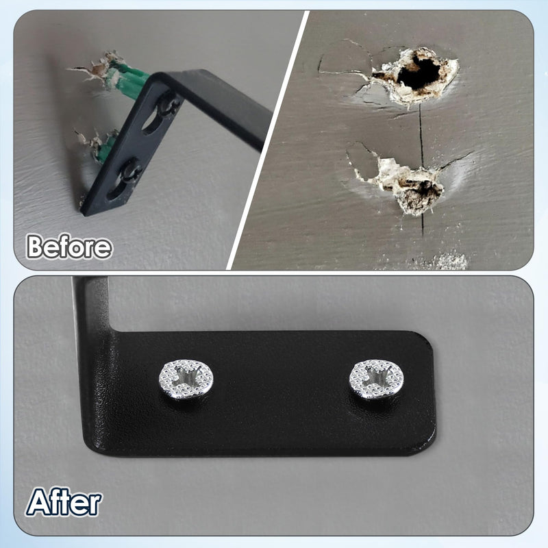 10 Pcs Wood Anchor, Stripped Screw Hole Repair Kit for Wood, Door, Fixing Stripped Screw Holes, Fits Wood Screws Sizes #2 to #16, Screw Holes from Stripped to Gripped, White