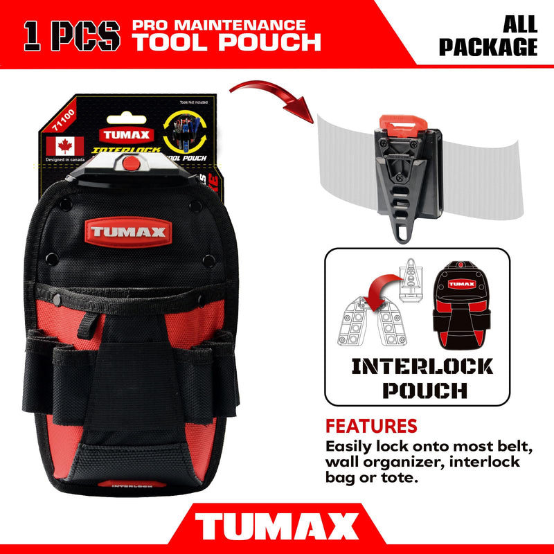 Electrician Tool Pouch, 10 Pockets Tool Belt Pouches with Quick Release Belt Clip, Utility Mini Tool Organizer Pouch for Carpenter, Construction, Technician Tools Pouch