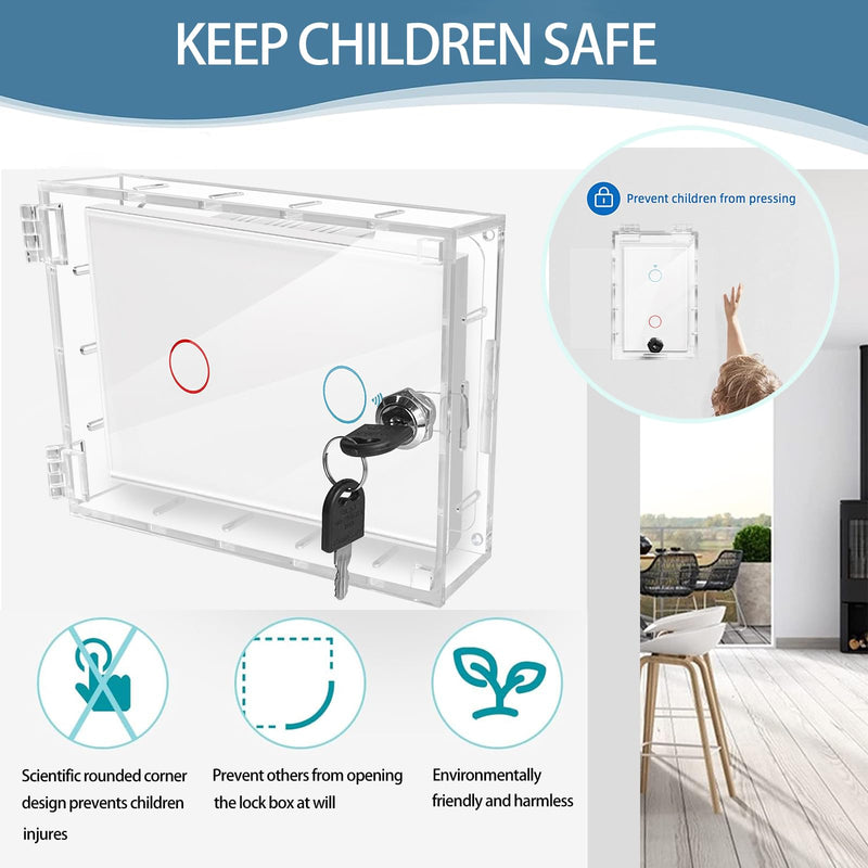 Switch Cover,Baby Proof Light Outlet Covers,Child Safety Switch Plate Guard,Wall Plug Box,Kids Electrical Protector Box Fits All Outlet 4.95" H X 3.35" W X 1.77" D or Smaller (1 Pack) A-no wire exit