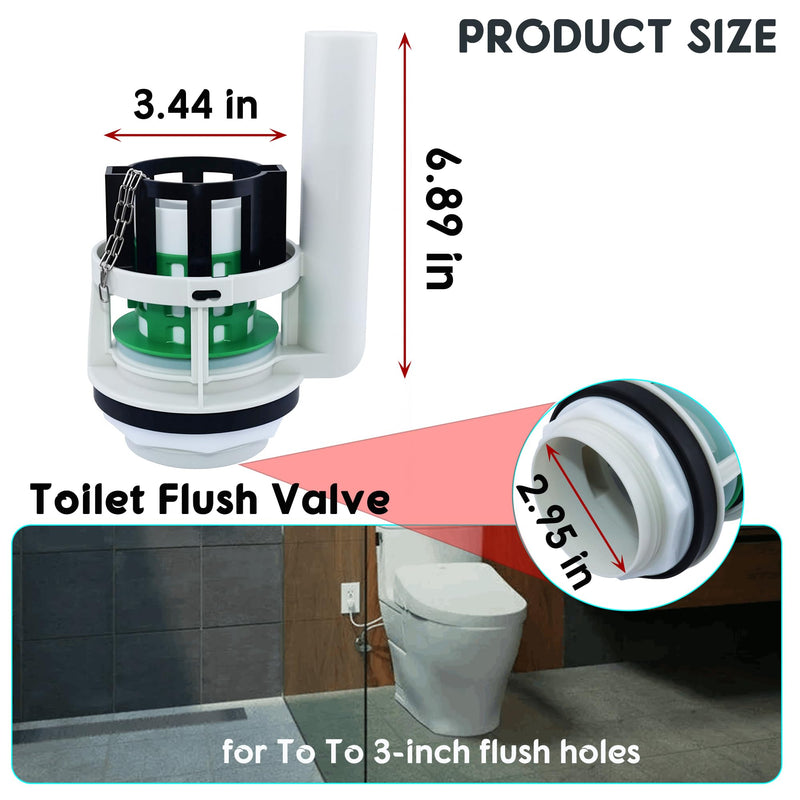 Toilet Flush Valve Replacement Parts Compatible with Toto THU Series Tower,for Two Piece Toilets, for 3-Inch Flush Hole,Including Repair Kits (Two-piece toilets) for Two Piece Toilets