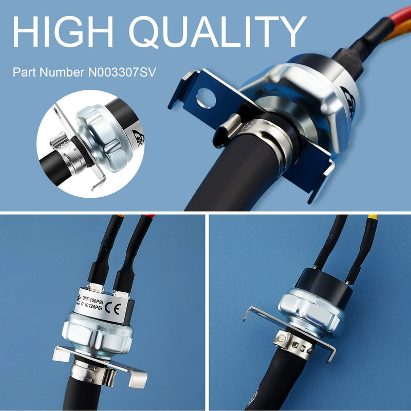 Air Pressure Switch Air Compressor Pressure Switch 120-150 PSI Pressure Switch Pressure Controller 120V AC Pressure Switch (Compatible with N003307SV) Compatible with N003307SV