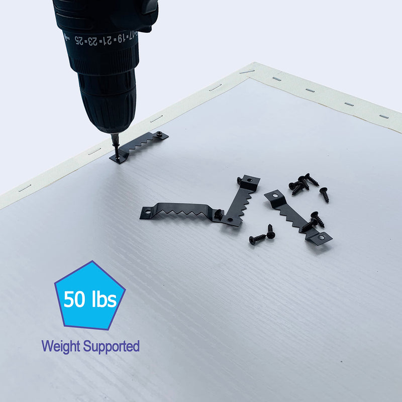 Sawtooth Picture Hangers Heavy Duty - Supports 50 lbs, 50 Pack Heavy Sawtooth Hangers with Screws, Picture Hanging Solutions for Hanging Canvas Photos Frame Clock Paintings Artwork Heavy Sawtooth - 50 Pack