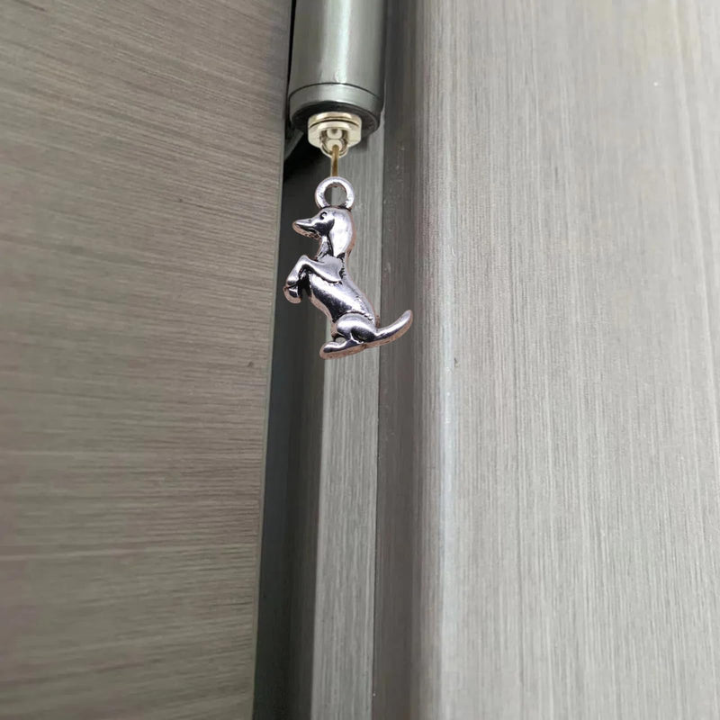 Silver Hinge Head Home Decoration Sausage Dog,Magnetic Hinge Dropper Hanging,Magnetic Hinge Head Toppers,Door Hinge Pin Topper (Silver) Silver