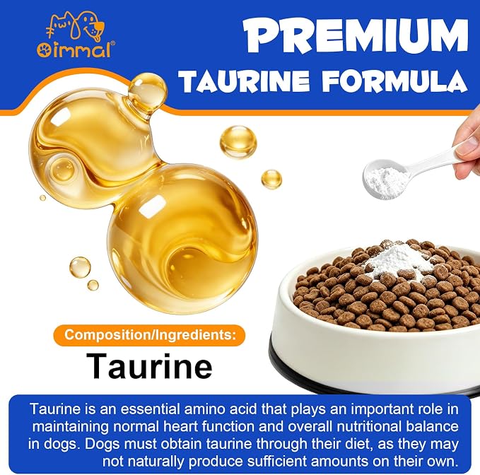 Taurine for Dogs,Taurine Supplement for Dogs,Taurine Supplement Powder for Dogs,Doggy Supps Taurine Powder,Easy-to-Mix Daily Supplement,Immune Support,Advanced Heart,Vision&Cognitive Support