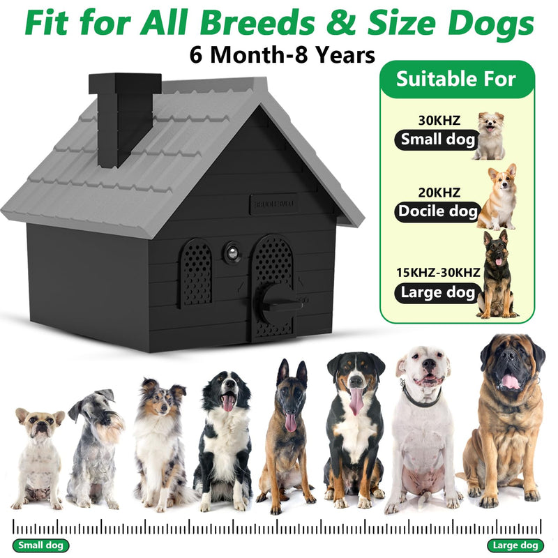 Mimo Style Dog Bark Deterrent Devices, Anti Barking Device for Dogs, Dog Barking Silencer up to 50 FT, Ultrasonic Dog Barking Control Device, Bark Box Indoor Outdoor Use(Black) black