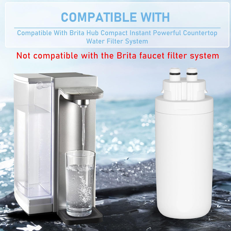Water Replacement Filter, Compatible with Brita Hub Instant Powerful Countertop Water Filter Device, Model Number CT01, Lasts 6 Months or 120 Gallons, Includes 2 Filters