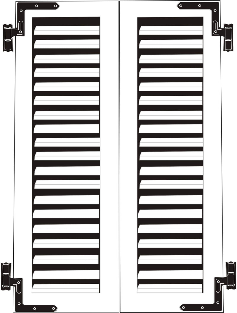 QCAA Steel Blind Shutter Hinge for Wood Frame & Brick, 1-1/16", Power Coated Black, 2 Pack (1 Pair), Made in Taiwan