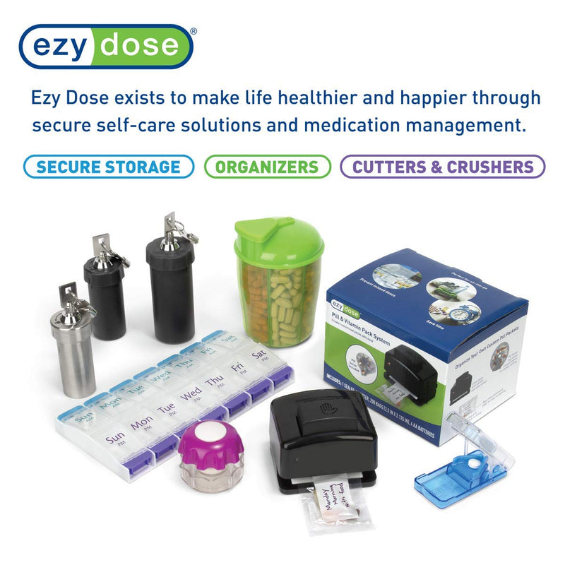 EZY DOSE One-Day-At-A-Time Pill Case, Medicine Planner, Vitamin Organizer Box, Includes Large Carrying Case, Travel Friendly, Easy to Use, Clear, BPA Free