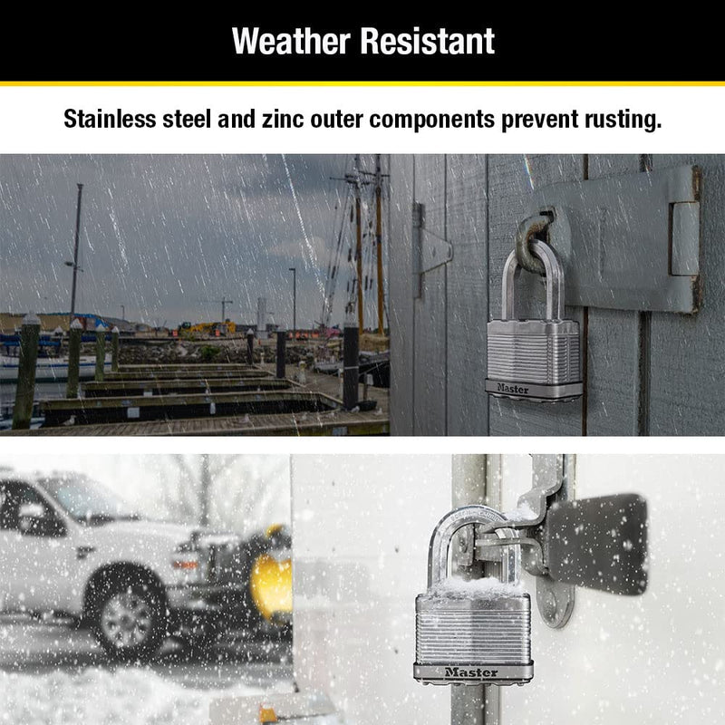 Master Lock M15XTLF Magnum Heavy Duty Outdoor Padlock with Key, 2 Pack Keyed-Alike 2 Pack, Keyed-Alike